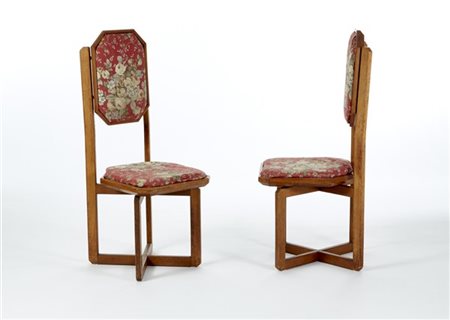 Angelo Vittorio Mira Bonomi Coppia di sedie. Turbigo, anni '50. Legno di mogano