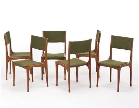 Carlo De Carli Lotto composto da sei sedie modello "693". Produzione Cassina, Me