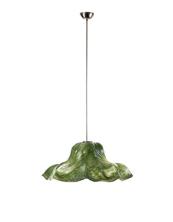Toni Zuccheri Lampada a sospensione modello "Ninfea". Produzione Venini, Murano,