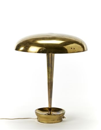 Stilnovo Lampada da tavolo modello "D4639". Milano, anni '50. Ottone e vetro. (h