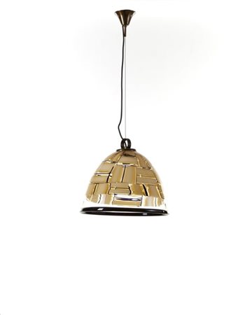 Ercole Barovier * Lampada a sospensione della serie "tessere ambra". Esecuzione
