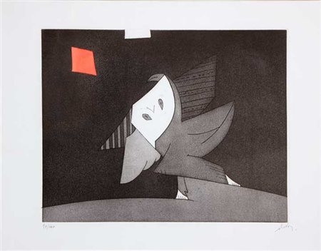 DOVA Gianni (Roma 1925 - Pisa 1991) Senza titolo litografia, cm. 31.5 x 41...