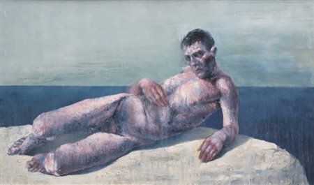 VADALA' Luciano (Acireale, 1967) Figura distesa, 2007 olio su tavola, cm. 60...