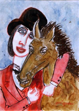 MIGNECO Giuseppe (Messina 1908 - Milano 1997) Senza titolo tecnica mista su...