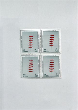 GUSMAROLI Riccardo (Verona, 1963) Omaggio a Fontana, 2009 francobolli e...