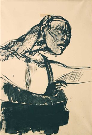 VANGI Giuliano (Barberino del Mugello 1931) Figura, 1964 china su carta...