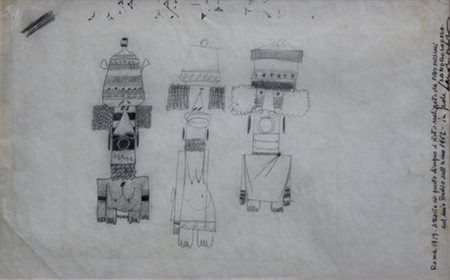 PASCALI Pino ((Bari 1935 - Roma 1968) Senza titolo, 1962 matita su carta, cm....