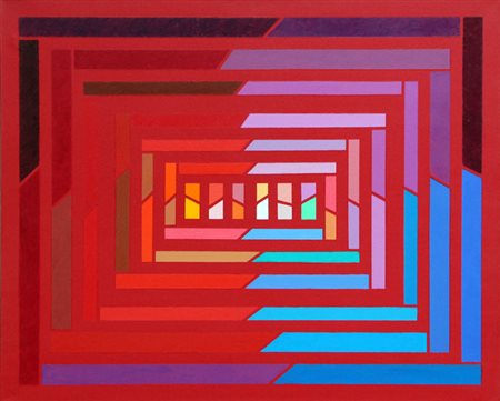 DORAZIO Piero (Roma 1927 - Todi 2005) A.B.C.D., 2001 olio su tela, cm. 81 x...