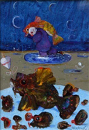 POSSENTI Antonio (Lucca 1932) Senza titolo, 2003 olio su tela, cm. 30 x 20...