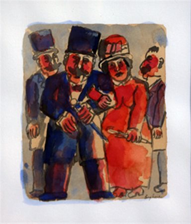 BORGHESE Franz (Roma 1941 - Roma 2005) Senza titolo, 1986 gouache su carta,...