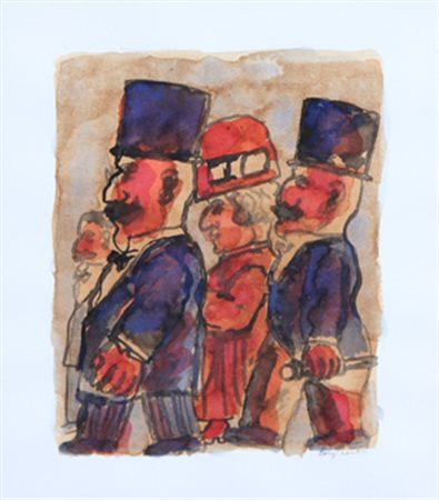 BORGHESE Franz (Roma 1941 - Roma 2005) Senza titolo, 1986 gouache su carta,...