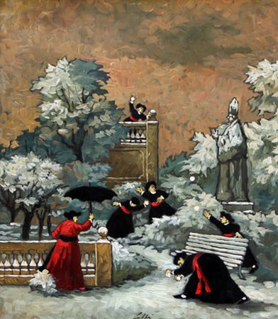 CAFFE' Nino (Alfedena 1909 - Pesaro 1975) Senza titolo olio su tavola, cm. 35...