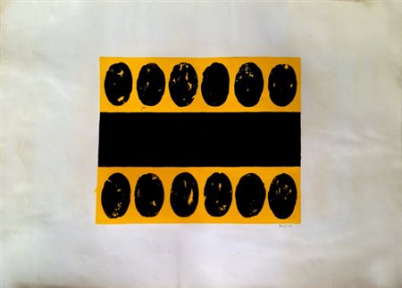 SIMETI Turi (Alcamo 1929) 12 ovali neri, 1964 smalto su cartoncino, cm. 80 x...