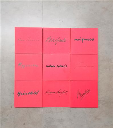 ARTISTI VARI (MIGLIOLI, RONTANI, DE AMICIS,SCANAVINO,
PIGNON, MIGNECO, TRECCANI, PURIFICATO, BRINDISI) - Lotto unico di 9 cataloghi