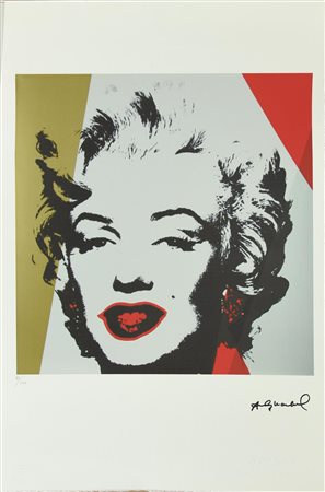 Andy Warhol (1928 - 1987) MARILYN litografia, cm 57x38; es. 41/100 firma in...