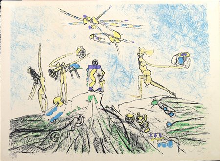 Sebastian Matta (1911 - 2002) LES VENUSIENNES litografia, cm 48x66; es....