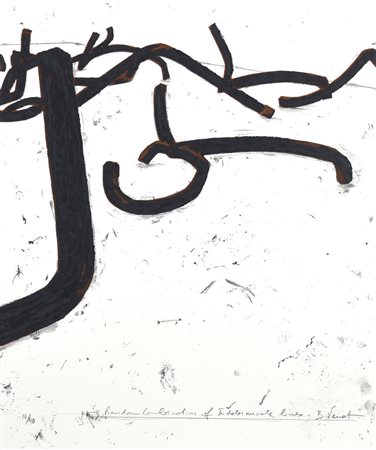 Bernar Venet (1941) RANDOM COMBINATION OF INDETERMINATE LINES carborundum, cm...