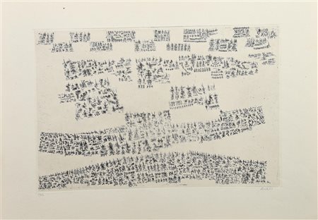 Riccardo Licata (1929 - 2014) SENZA TITOLO acquaforte, cm 24,2x36,4, su...