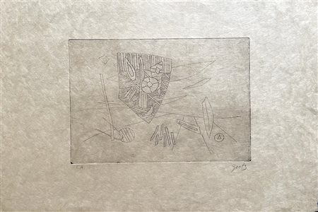 Henry Goetz (1909 - 1989) COMPOSIZIONE acquaforte su carta giappone, cm...