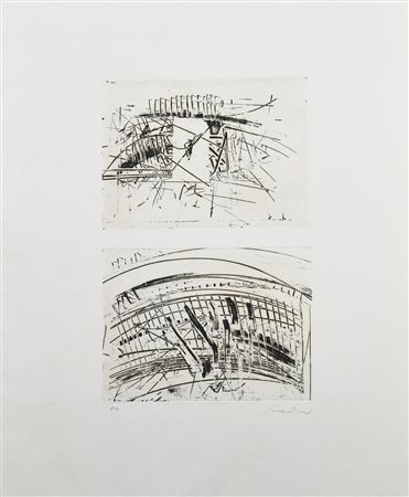 Emilio Scanavino (1922 - 1986) COMPOSIZIONE acquaforte-acquatinta, cm...