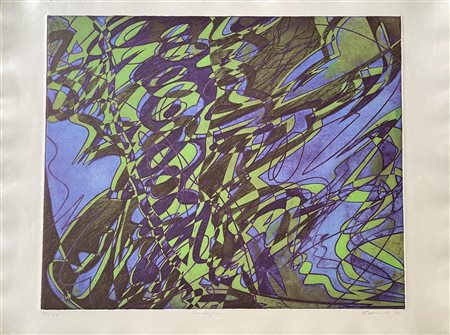Héctor Saunier (1936) EUCALYPTUS acquaforte colorata, cm 48x59, su foglio cm...