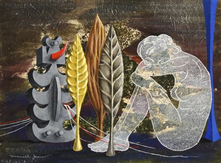 Jean Marcel FIDELITE' tecnica mista su cartoncino, cm 23x31 firma sul retro:...