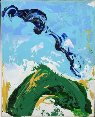 Mario Schifano (1934 - 1998) SENZA TITOLO smalto e acrilico su tela, cm 25x20...