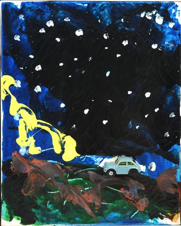 Mario Schifano (1934 - 1998) SENZA TITOLO tecnica mista su tela, cm 25x20 sul...