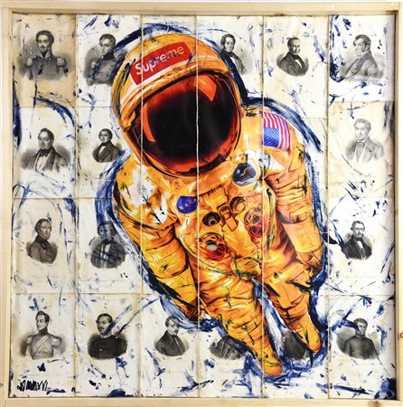 Tommy Goodman SPACE COWBOY...DON'T GIVE A FUCK tecnica mista su cartone, cm...