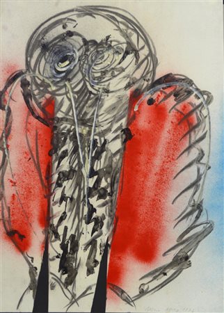 Mario Merz (1925 - 2003) SENZA TITOLO tecnica mista su carta, cm 70x50 firma...