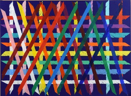 Piero Dorazio (1927 - 2005) INTERNO INTORNO II olio su tela, cm 50x70 sul...