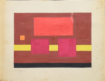 Mauro Reggiani (1897 - 1980) COMPOSIZIONE tempera su cartoncino, cm 27x34,5...