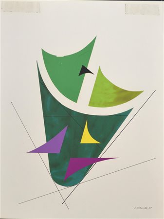 Luigi Veronesi (1908 - 1998) COMPOSIZIONE collage e china su cartone, cm...