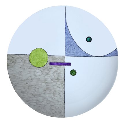 Luigi Veronesi (1908 - 1998) PIATTO porcellana invetriata, diametro cm 33,5...