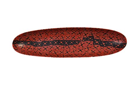 Carlo Scarpa (1906 - 1978) CANOA in vetro a murrine opache nere e rosse, cm...