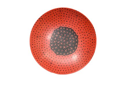 Carlo Scarpa (1906 - 1978) PIATTO vetro a murrine opache nere e rosse,...