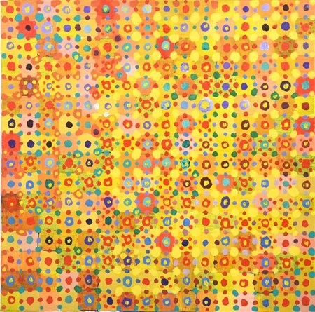 Massimo Kaufmann (1963) SENZA TITOLO acrilico su tela, cm 40x40 sul retro:...