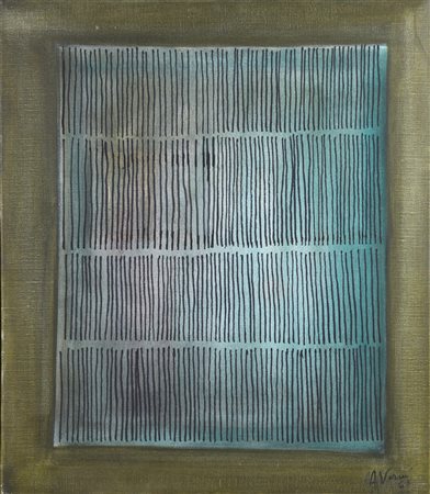 Arturo Vermi (1928 - 1988) DIARIO pennarello e olio su tela, cm 69x59 firma e...