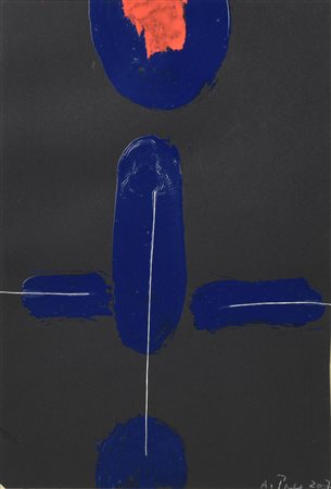 Achille Pace (1923) VERSO L'ALTO acrilico e fili su cartone, cm 33x23 firma e...