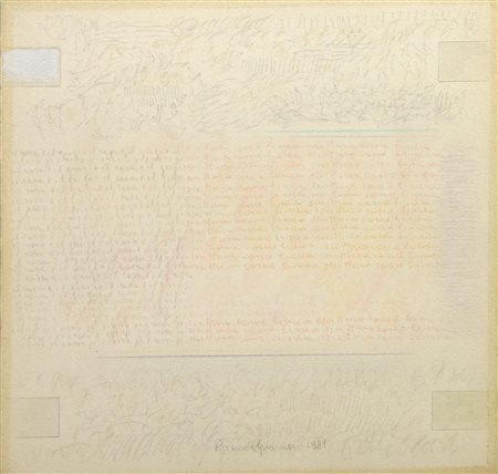 Riccardo Guarneri (1933) IL GRIGIO E IL ROSA matita e tempera su carta, cm...