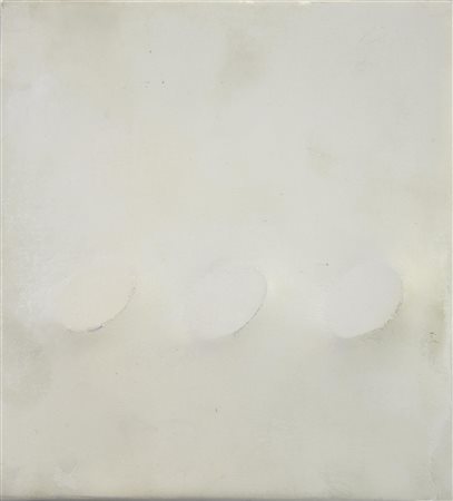 Turi Simeti (1929) 3 OVALI BIANCHI gesso, cm 20,5x18,5x3,5 sul retro: firma e...