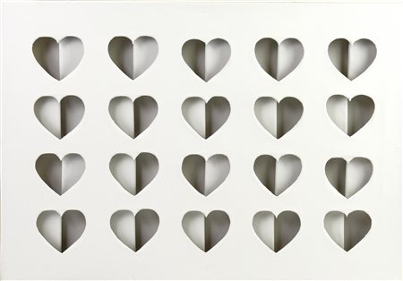 Mood (1967) INDEBITO BIANCO acrilici su tele sovrapposte, cm 50x70 sul retro:...