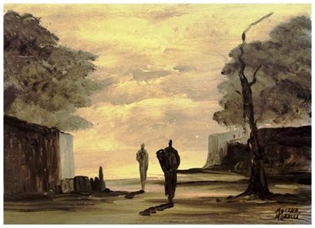 MORENO MORELLI Senza titolo Olio su tela 30 x 40. Firma in b. a d.; sul verso...