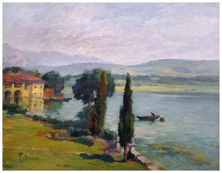 LUIGI PALTRINIERI Pisa 1923 – 1996 Senza titolo Olio su cartone telato 35 x...