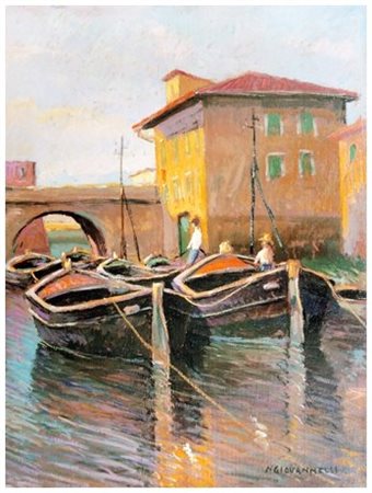 NELLO GIOVANNELLI Livorno 1922 – 1996 Senza titolo Olio su tavola 40 x 30....