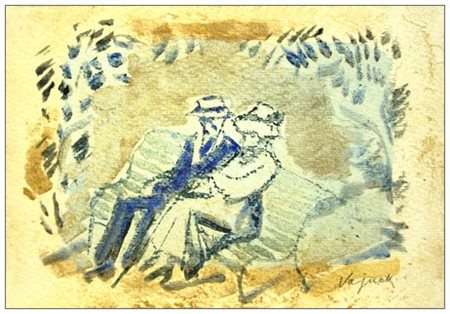 GIANNI VAGNETTI Firenze 1897 – 1956 Senza titolo Acquerello su cartoncino 11...