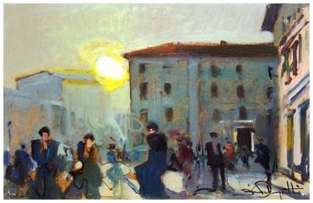 DINO PELAGATTI Livorno 1932 Senza titolo Olio su faesite 20 x 30. Firma in b....