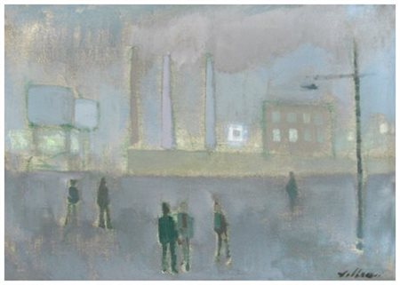 FRANCO VILLORESI Città di Castello 1920 – Rigutino 1975 Fabbrica, 1955 Olio...