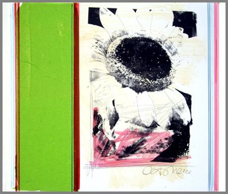 ANTONIO DEL DONNO Benevento 1927 Fiore in verde, 1997 Pittura e t.m. su tela...