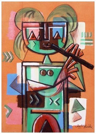 IBRAHIM KODRA Ishmi (Albania) 1918 – Milano 2006 Senza titolo T.m. su...